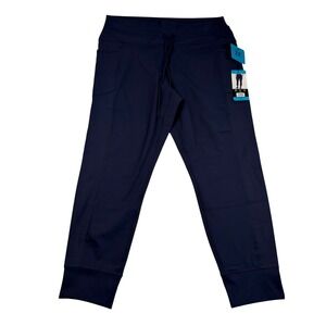 Spyder Active Womens 2X Navy Blue High Rise Drawstring Pocket Leggings NWT